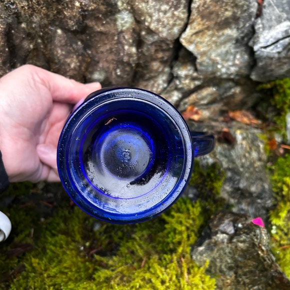 Starbucks Cobalt Blue Glass 16 oz Coffee/Tea Pedestal Mug/Cup Anchor Hocking USA - Picture 6 of 6